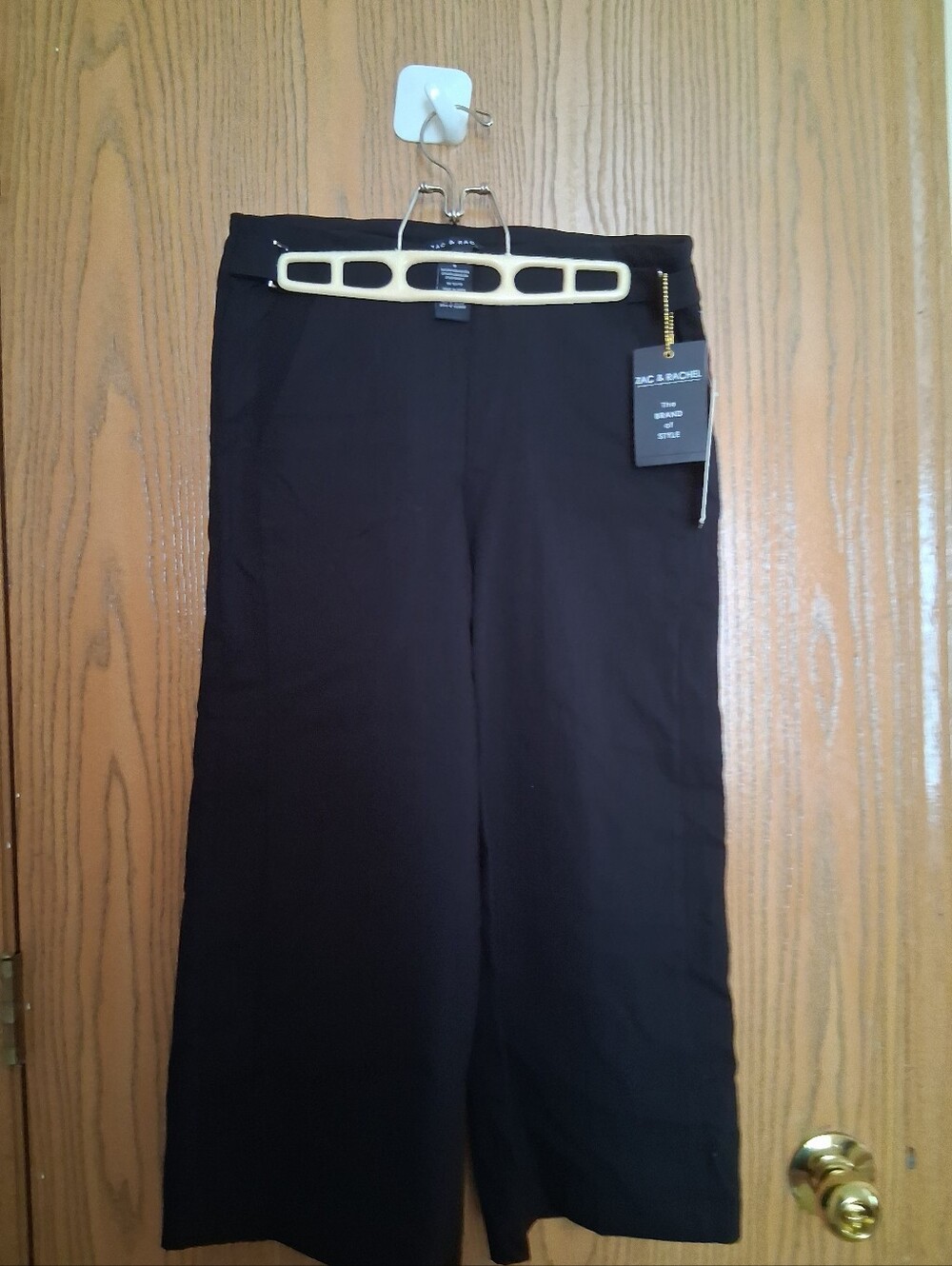 Zac & Rachel Black Wide-Leg Crop Trousers0